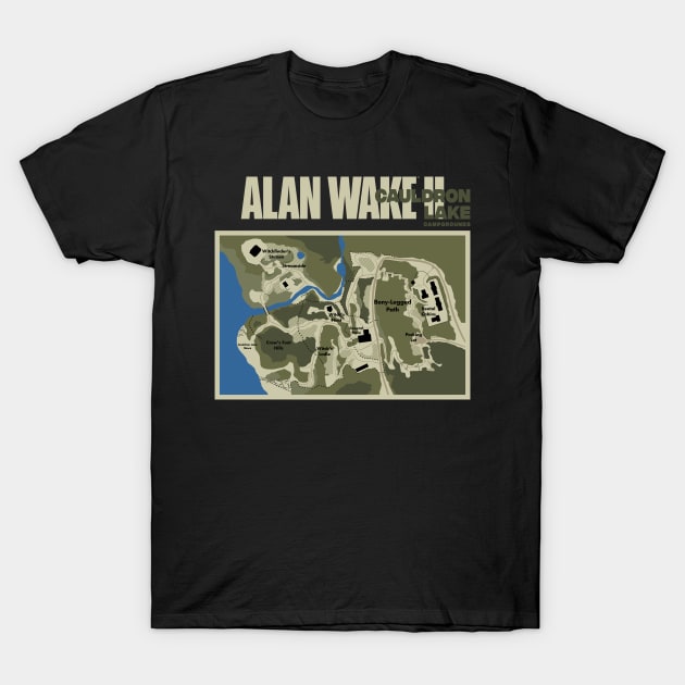 Alan Wake 2 - Cauldron Lake Campgrounds T-Shirt by bianca alea